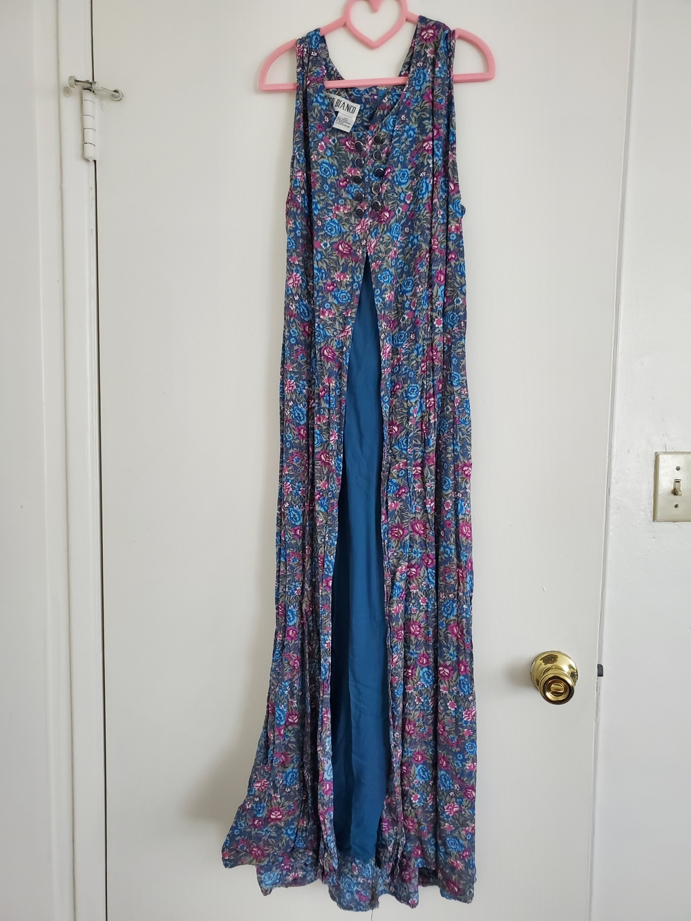 Floral Maxi Dress with Blue Lining